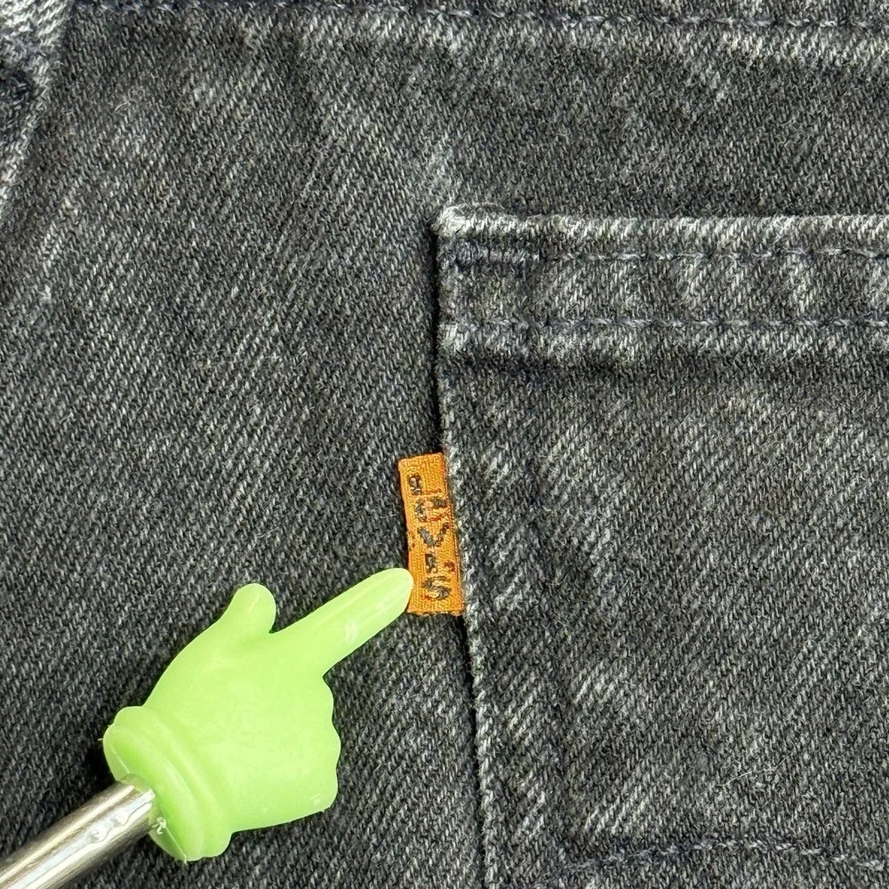 Levi's 505 Orange Tab Jeans Mens 38x30 Vintage USA Black Regular Fit Straight